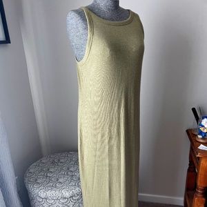 Muted olive green ribbed tank maxi dress Size L